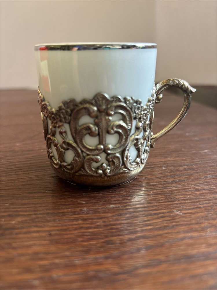 Vintage Raimond Japan Silver Plated Elegant White Tea Cup Replacement