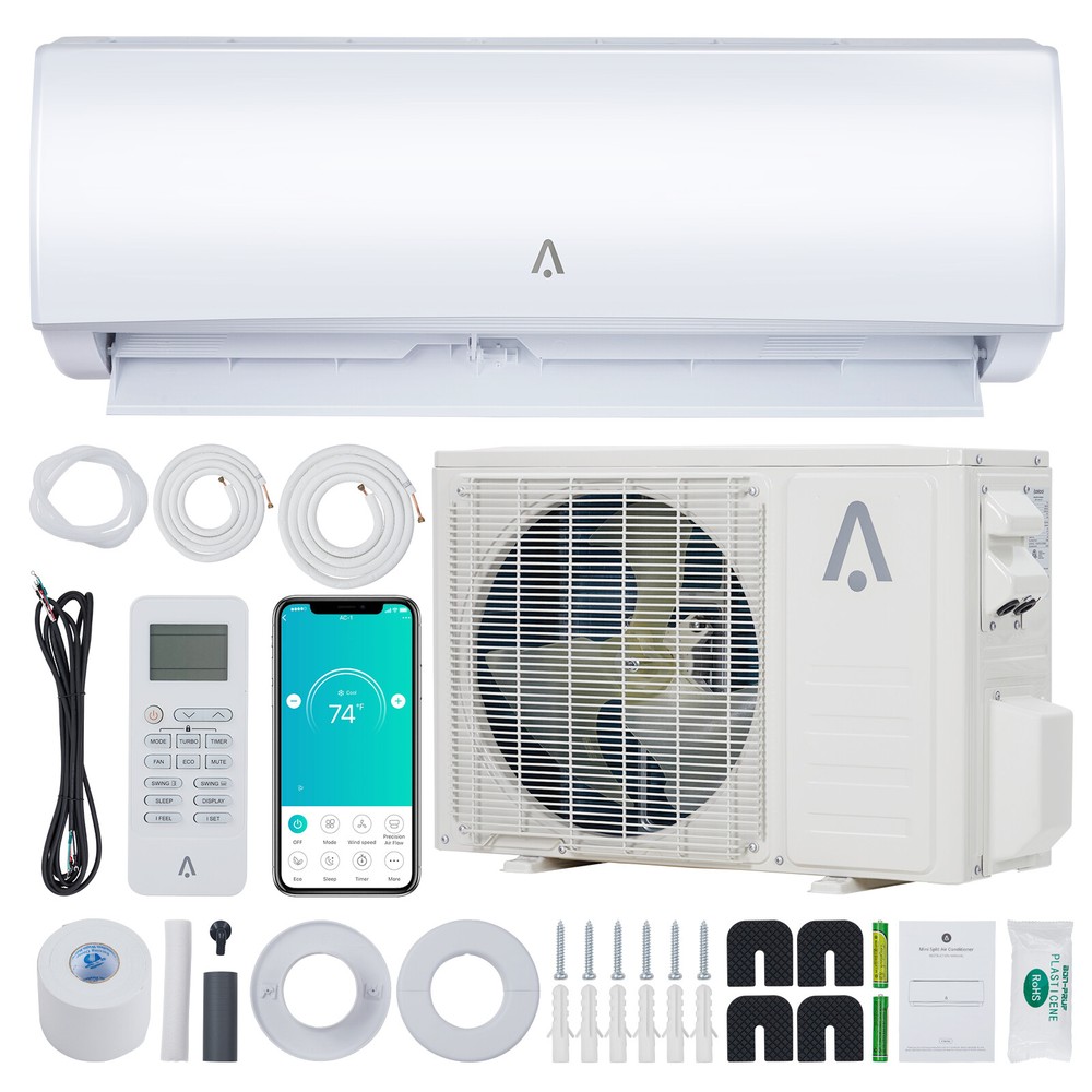 18000BTU 19 SEER2 Ductless Mini Split AC Heat Pump Inverter with WiFi