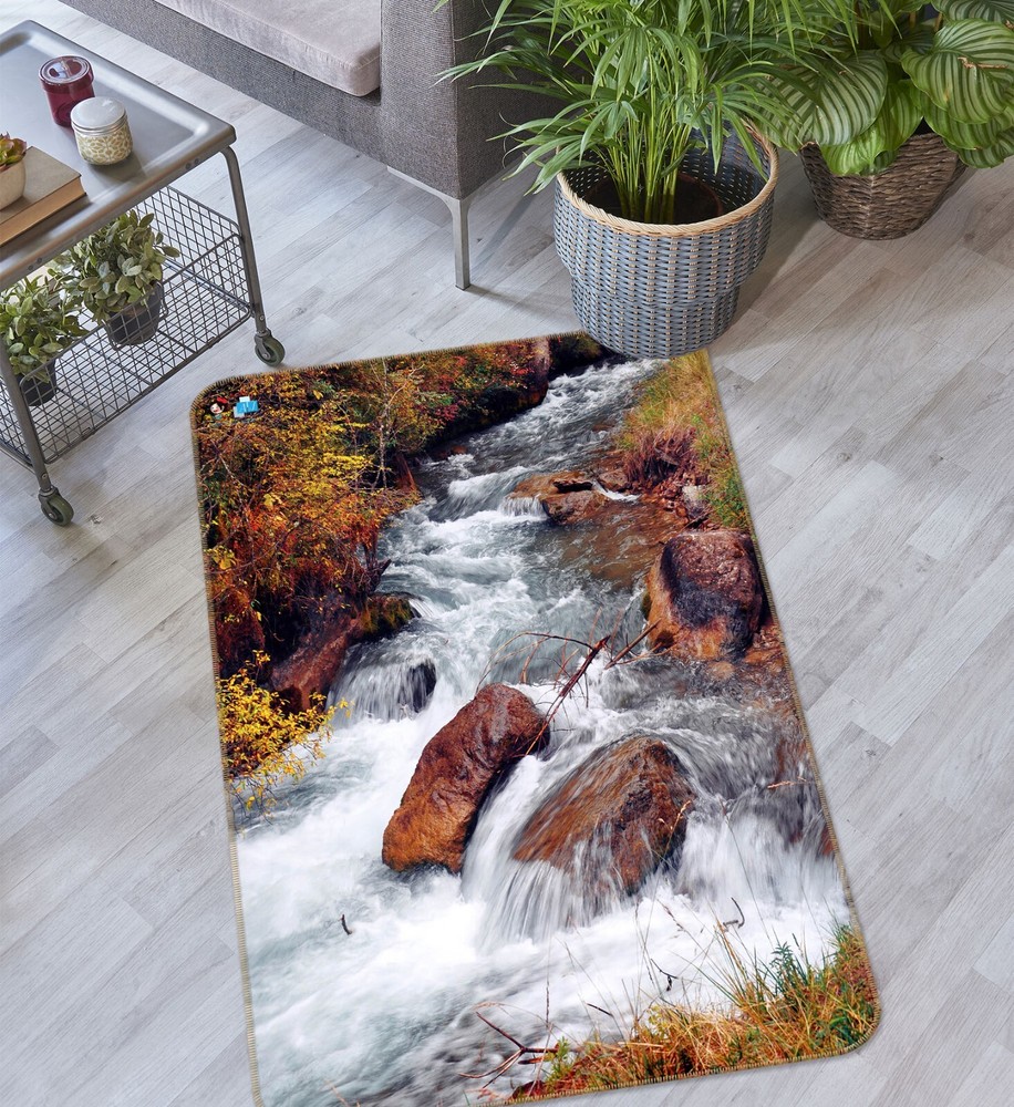 3D Brown Rock River O692 Game Rug Mat Elegant Photo Carpet Mat Eve 2023