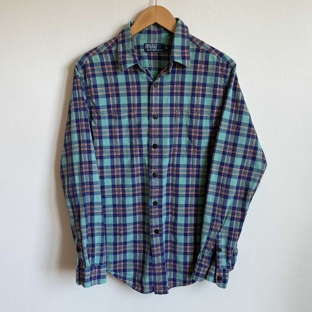 Ralph Lauren Men's Plaid Long Sleeve Button Down Shirt