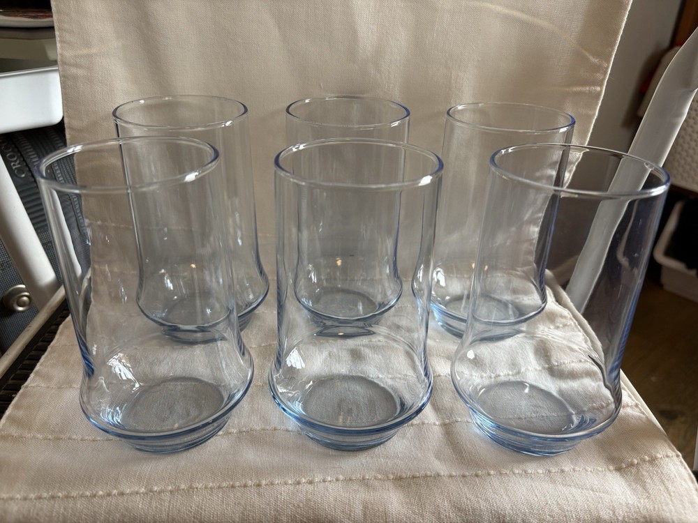 Set Of 6 Libbey Glasses Light Blue Impromptu Azure Juice Glasses