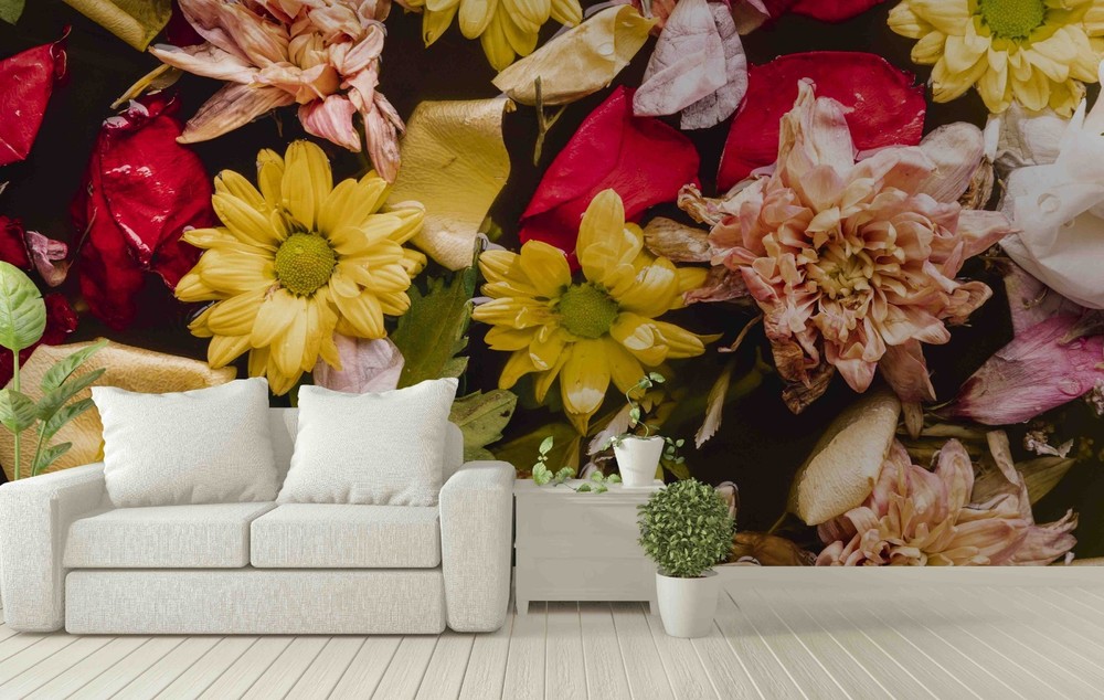 3D Flowers Plants Close-up Wall Murals Wallpaper Murals Wall Sticker 3