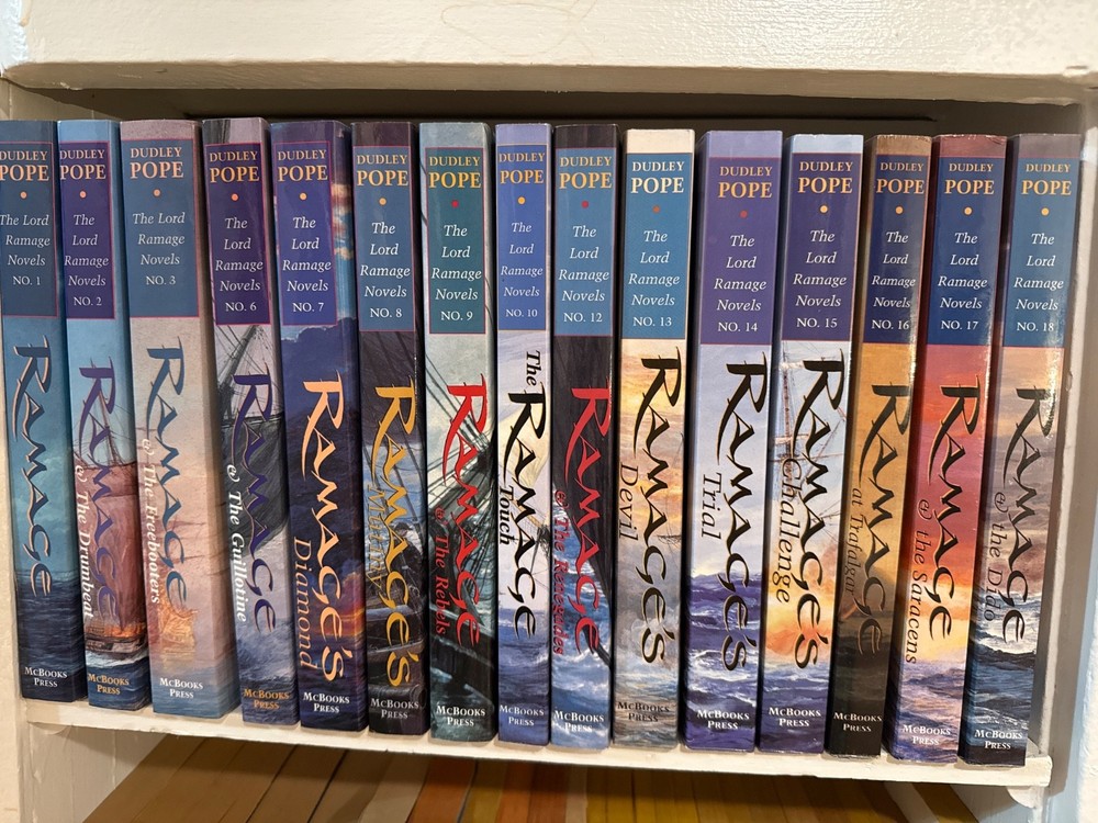 Dudley Pope LORD RAMAGE Novels - Partial Set (1,2,3,6,7,8,9,10,12-18) - 15 Books