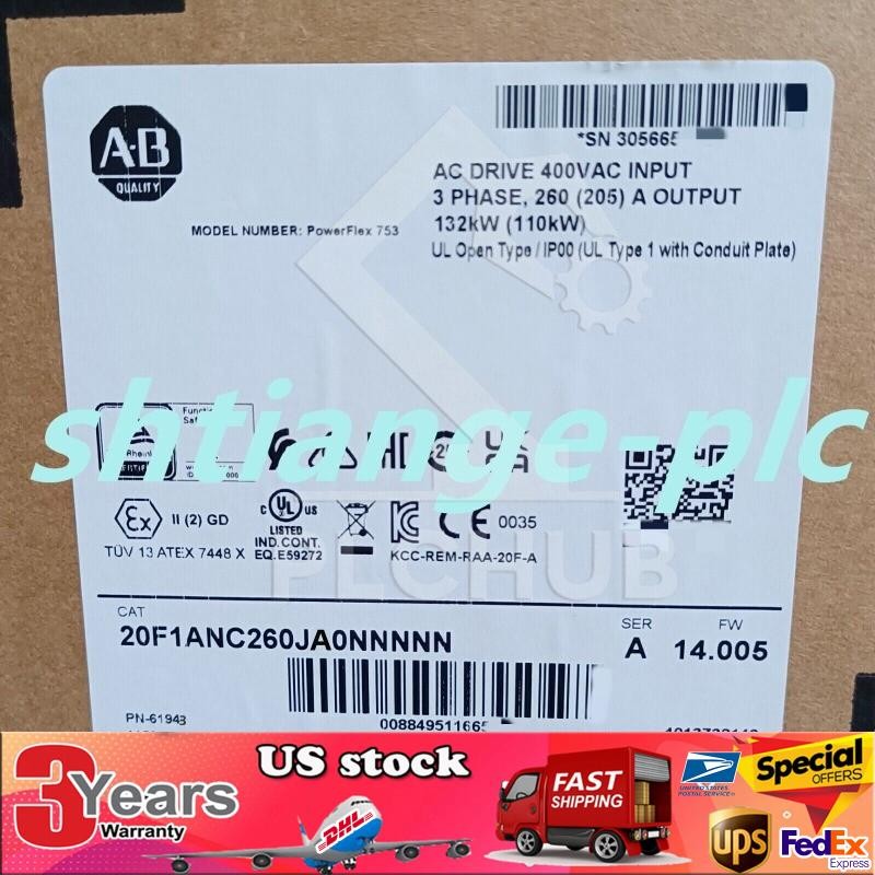 New 20F1ANC260JA0NNNNN PowerFlex Air Cooled 753 AC Drive US Free Tax