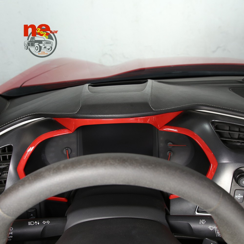 Red ABS Speedometer Frame Cover Trim Kit for Corvette C7 2014-2019