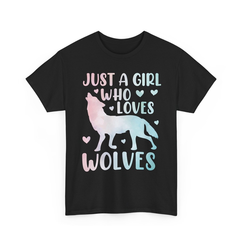 Wolf Lovers Shirt, Wolves Animals Zookeeper Just a Girl Who Loves Wolves Shirt