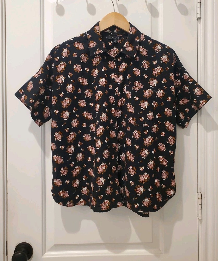 Madewell Womens Floral Corduroy Button Down  Shirt Size XS