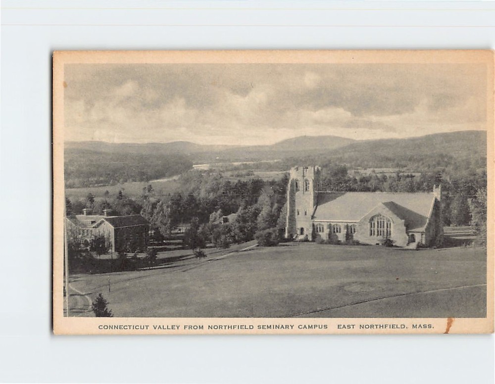 Postcard Connecticut Valley From Northfield Seminary Campus Massachusetts USA