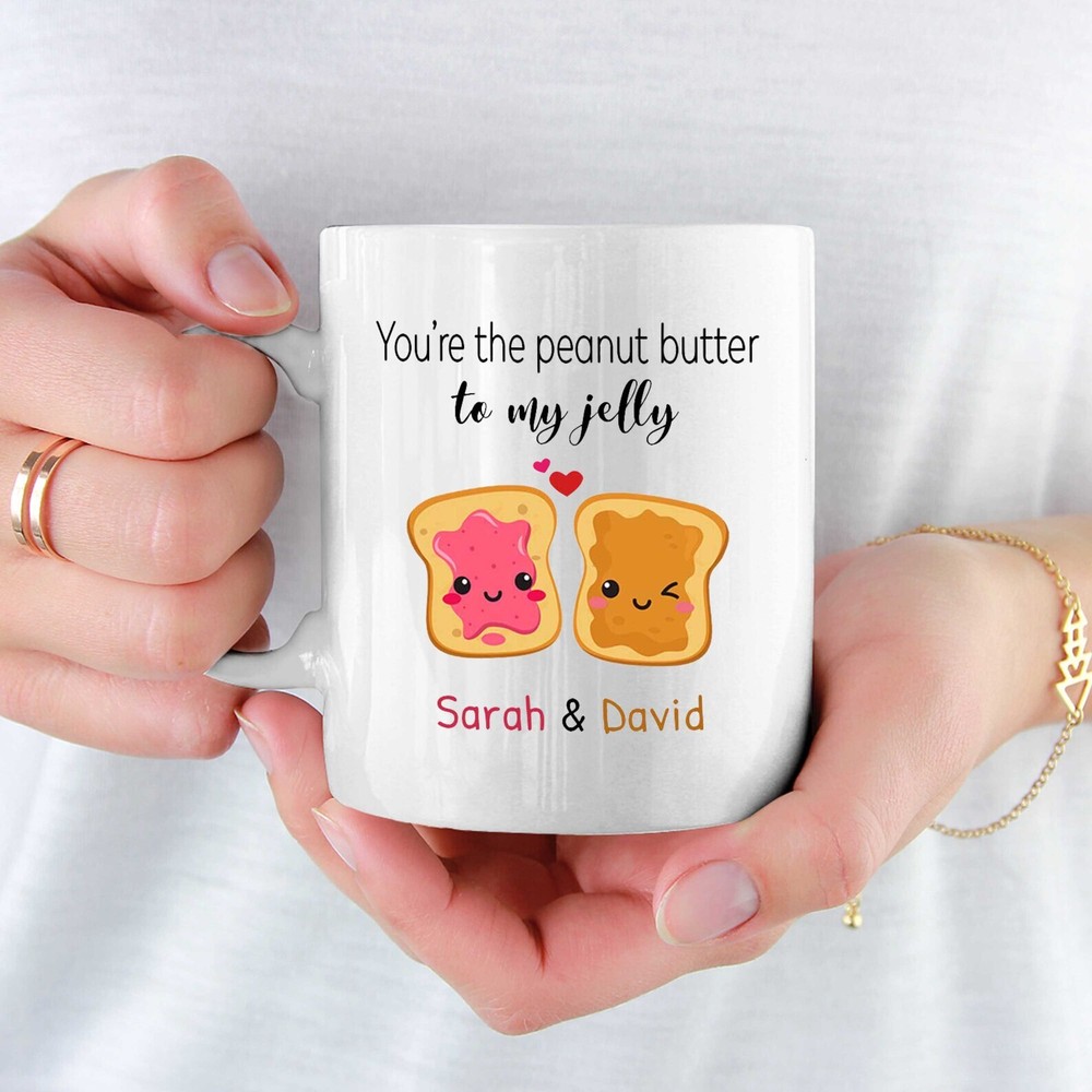Peanut Butter Jelly Custom Couple Mug Set for Him  
