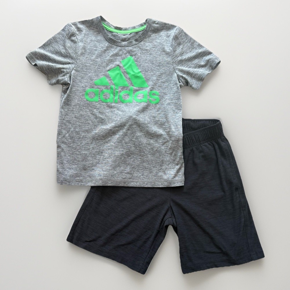 Boys Size Small S 6/7 Adidas T-Shirt Short Sleeve & Shorts 2 Piece Set Athletic