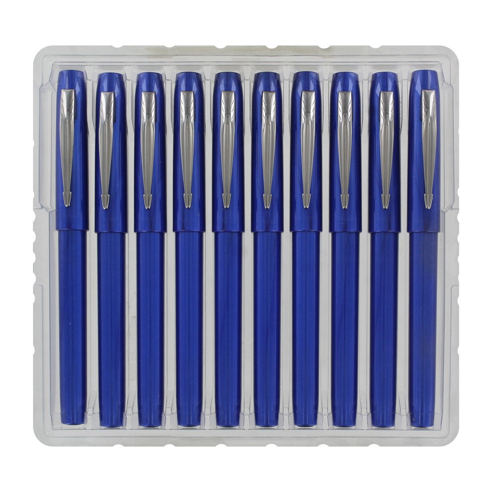 Parker Reflex Rollerball Pen, Blue with Chrome Trim, 10-Count (Bulk - No Refill)