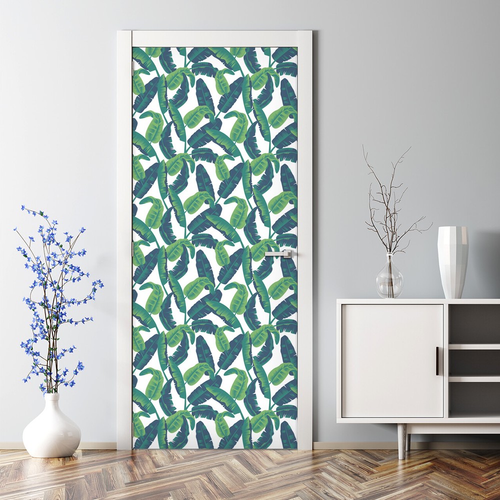 Banana Leaf Tropical removable Door sticker Floral Self Adhesive Peel and Stick