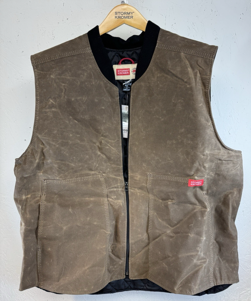 Stormy Kromer Men’s Crew Paraffin-Treated Vest, Dark Oak, XX-Large (Waxed Cotton