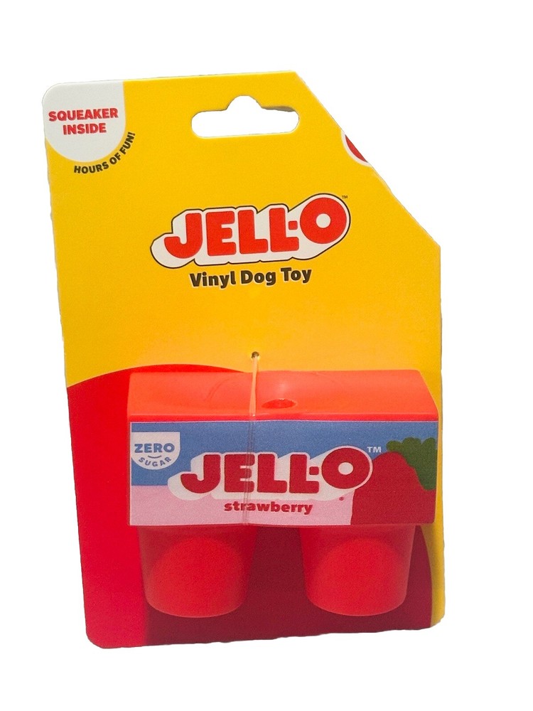 Brand new Jell-O Squeak Vinyl Dog Toy. Crafted from high quality, Vinyl