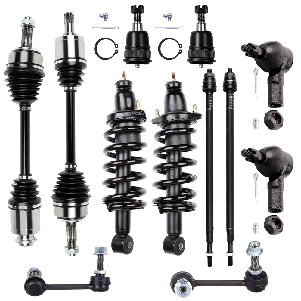 02-06 Honda CR-V Rear Struts Front Ball Joint Tie Rod End CV Axle Kit