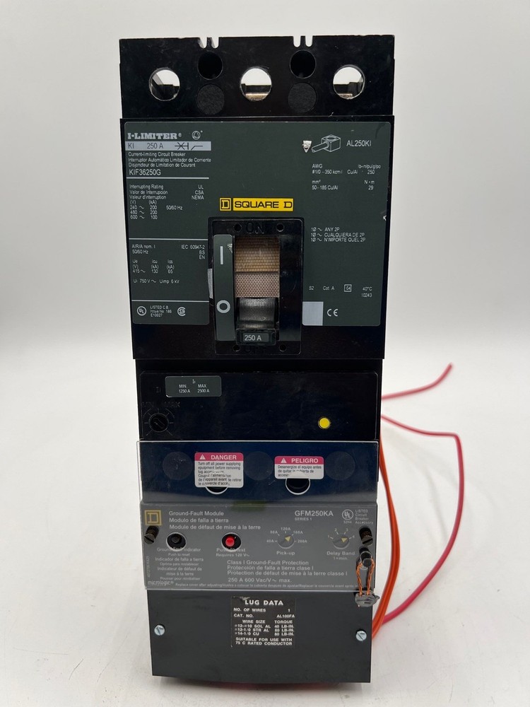 Square D KIF36250G Circuit Breaker 250A 600V 3P 250 Amp Ground Fault GFM250KA
