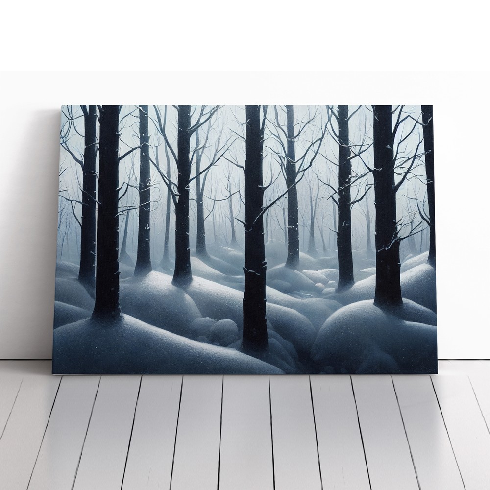 Bright Winter Forest Canvas Wall Art Print Framed Picture Home Decor Living Room
