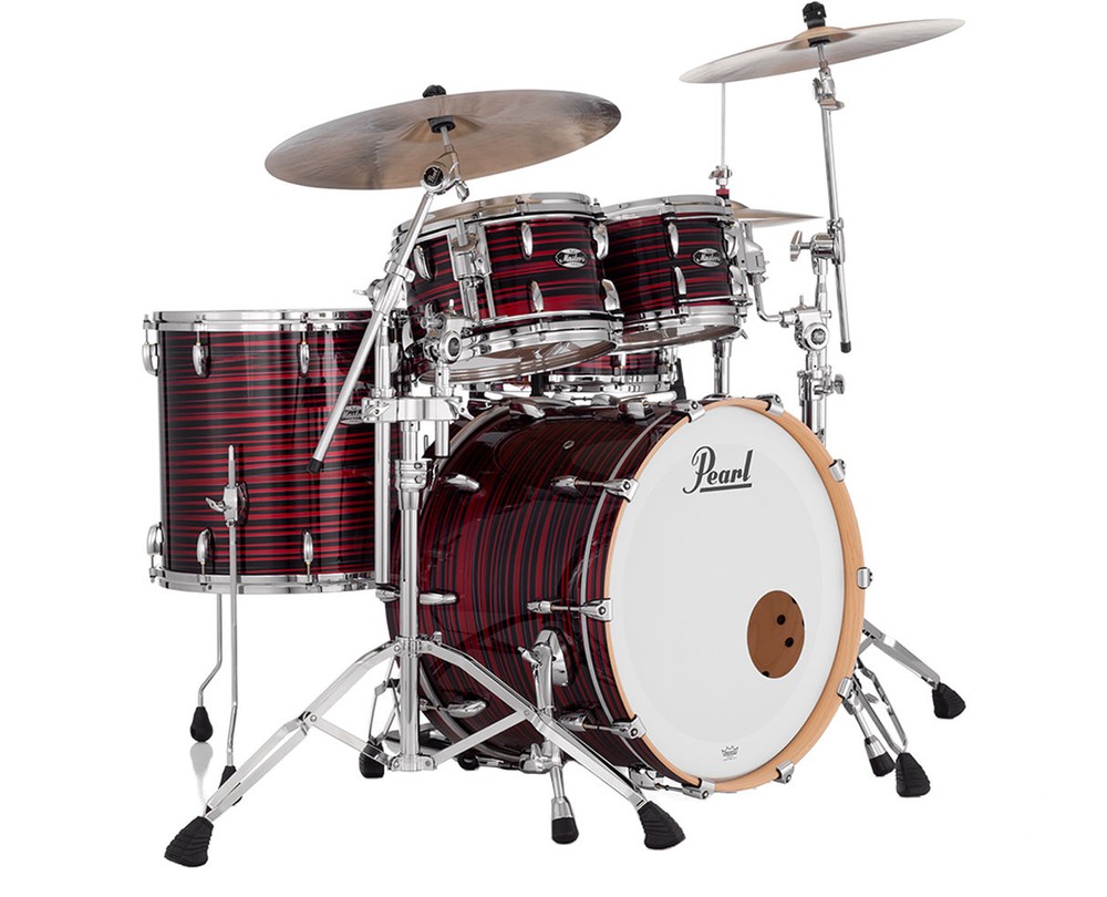 Pearl Masters Maple 4-Piece Shell Pack with 22-Inch Bass Drum in Red Oyster Swirl