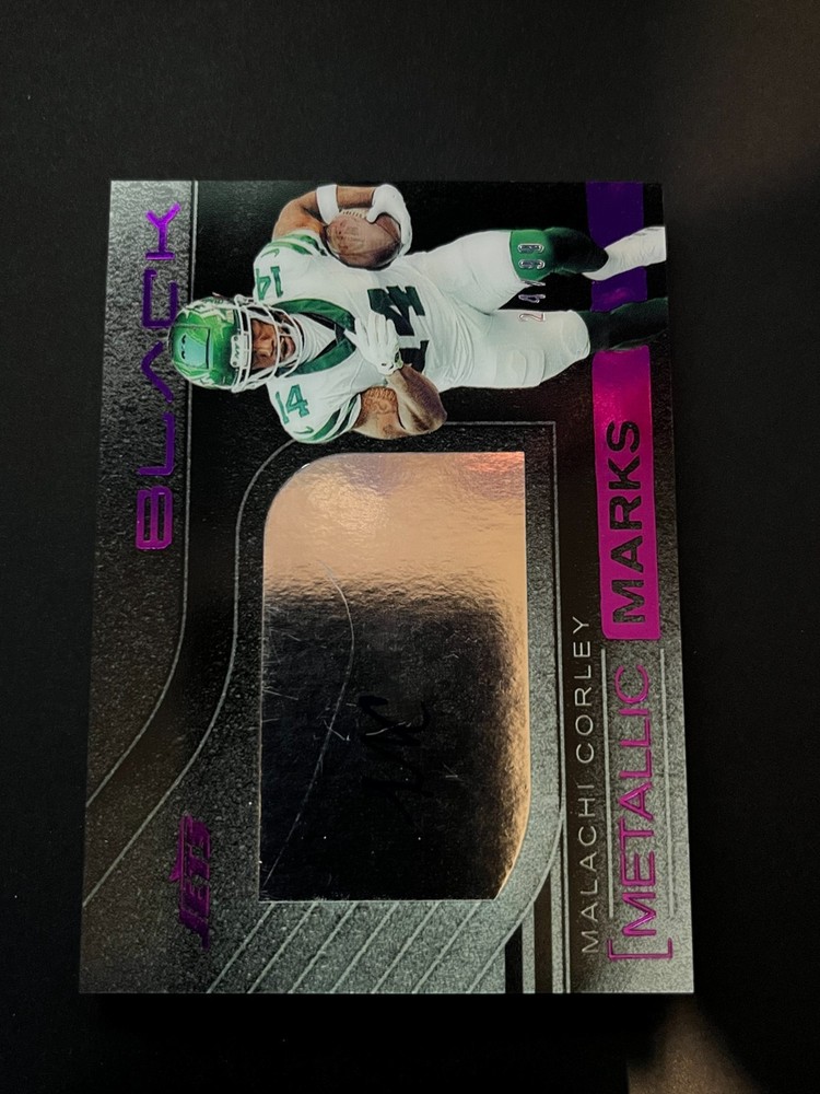 2025 Panini Black Malachi Corley Metallic Marks Auto Autograph Purple /99 Jets