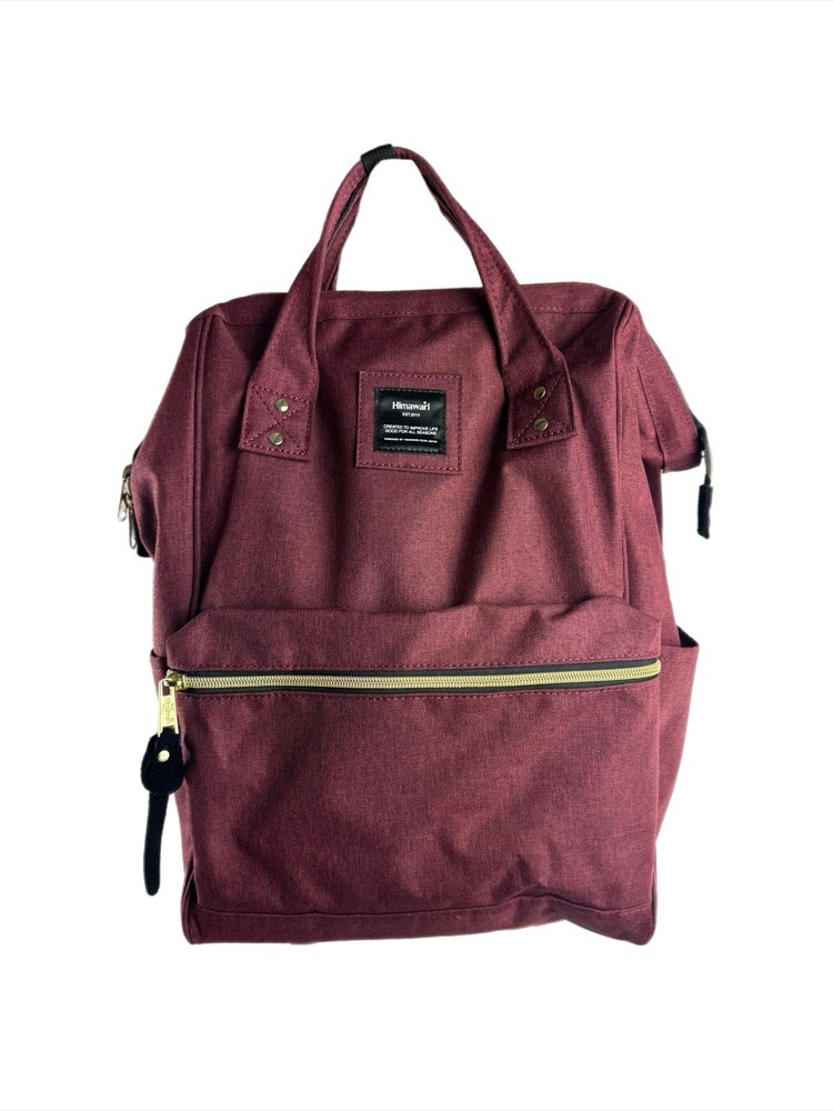 Himawari Unisex Burgundy Backpack with USB Charging Port