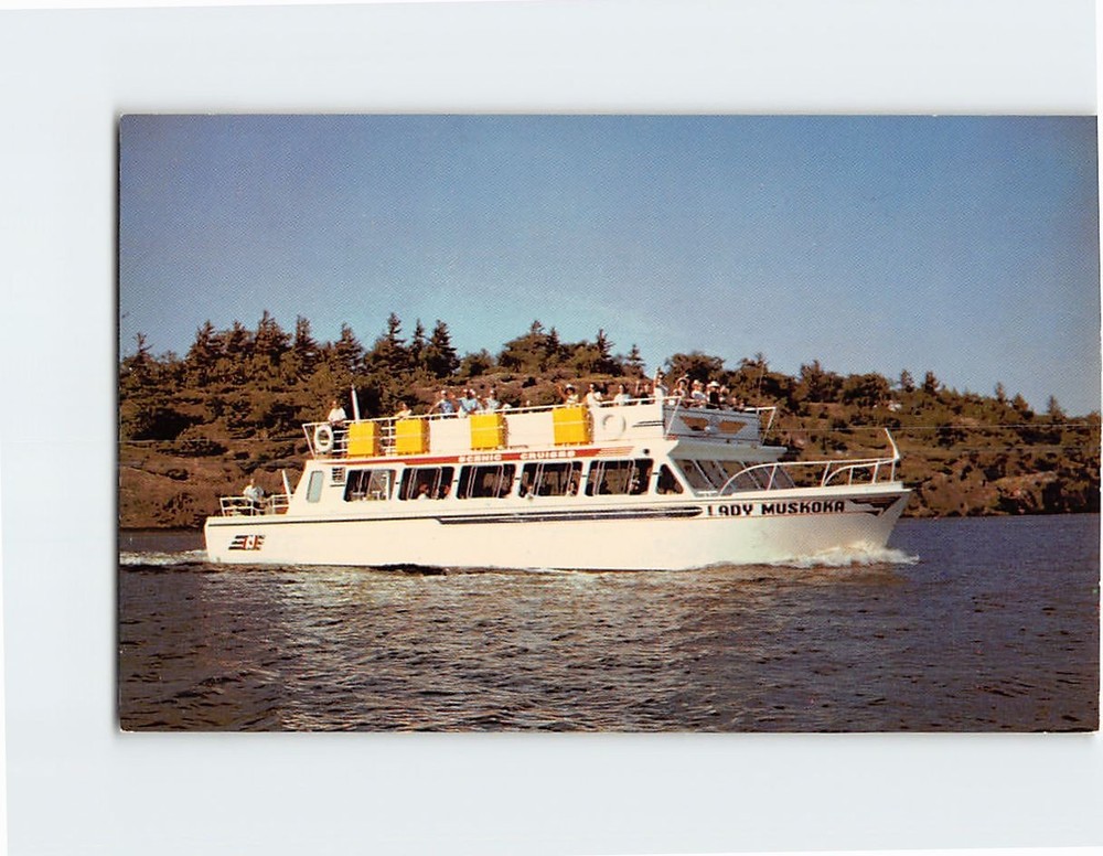 Postcard Lady Muskoka Cruise Ship Ontario Canada Vintage Tour Boat Scenic View