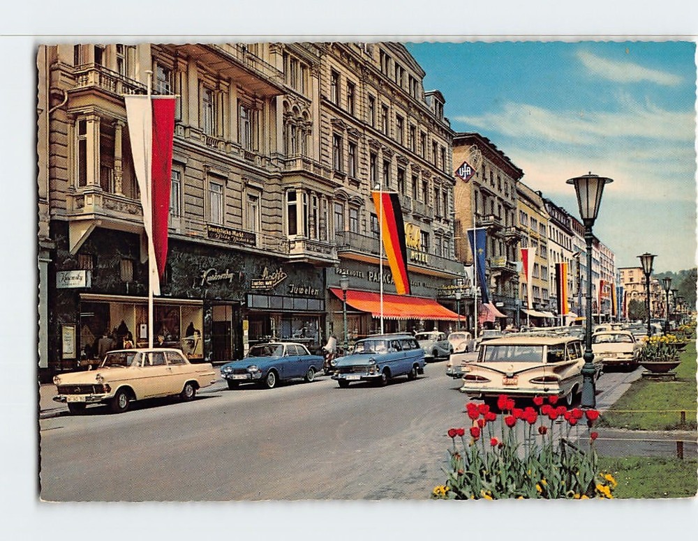 Postcard Wilhelmstrasse Wiesbaden Germany