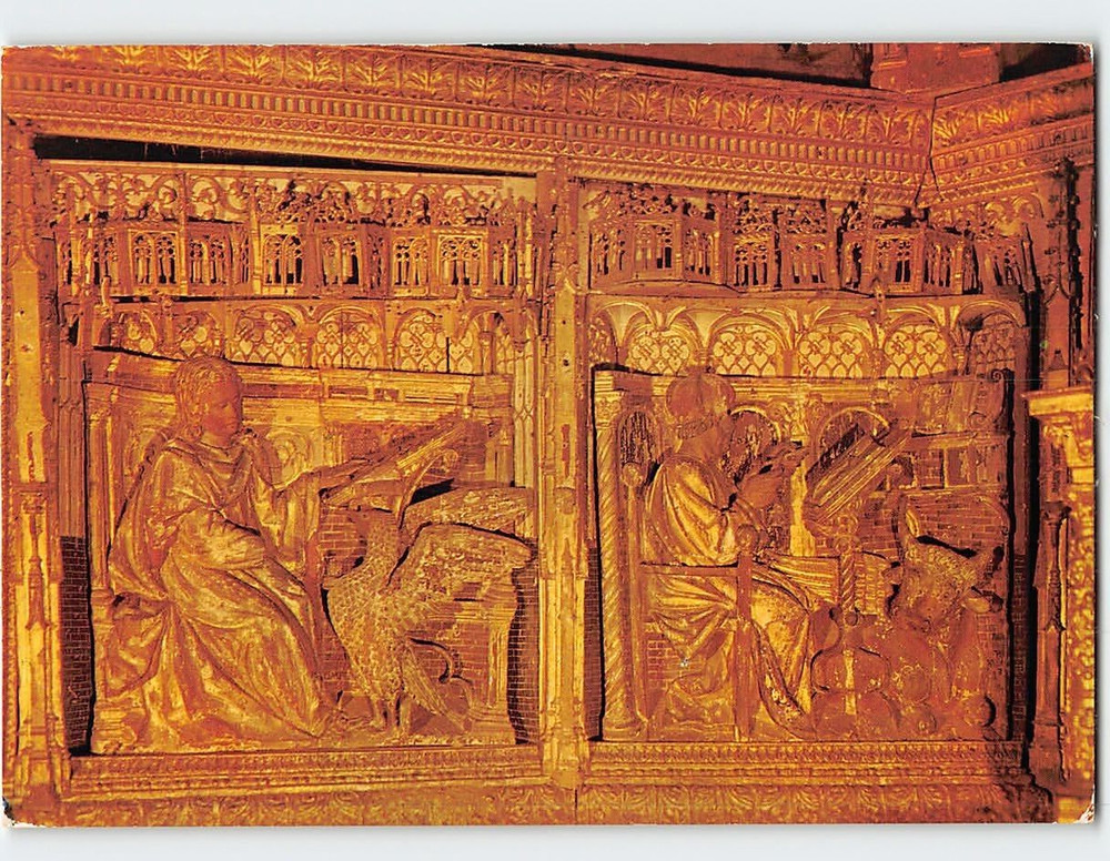 Postcard The Collegiate Main Altar Piece Banco Santillana del Mar Spain