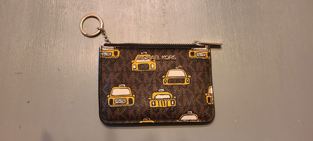 Michael Kors Jet Set Small Top Zip Coin Pouch ID Card Holder Key Ring Wallet