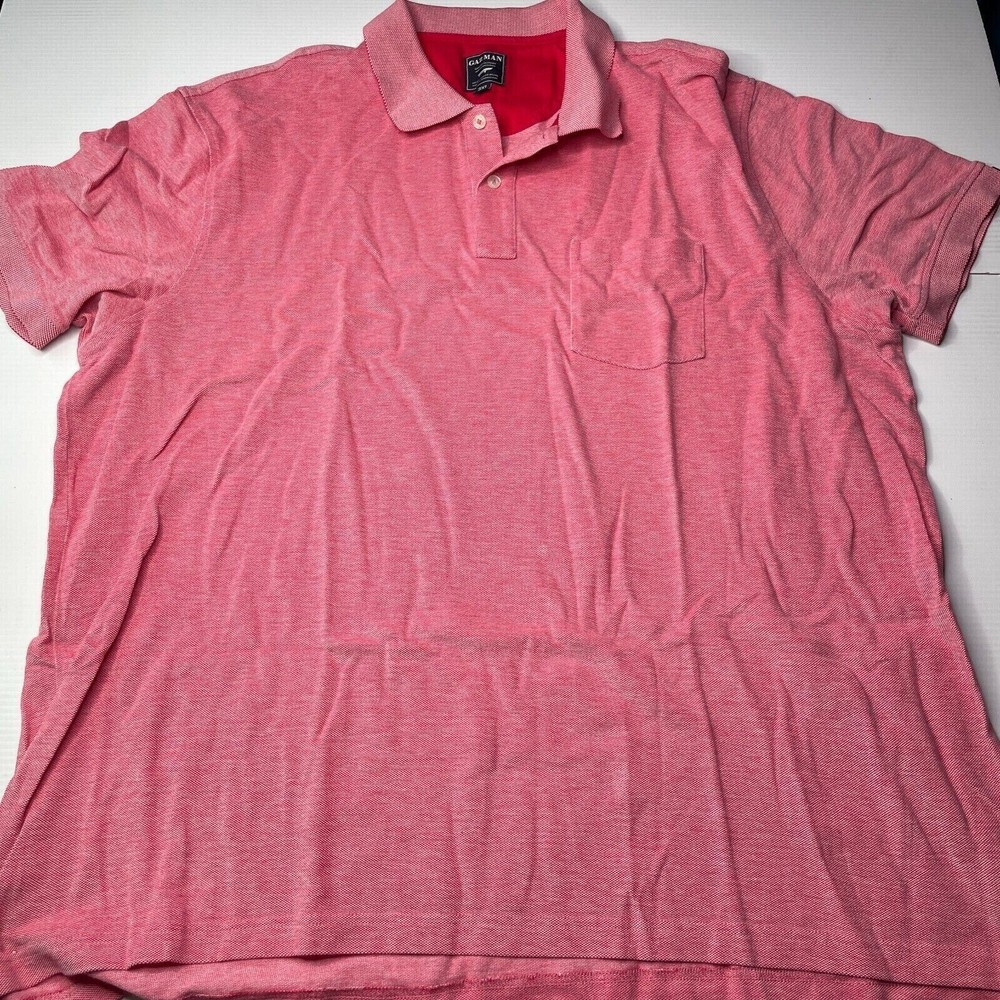 GAZMAN Men's 3XL Pink Logo Polo Shirt Casual Summer Classic Fit
