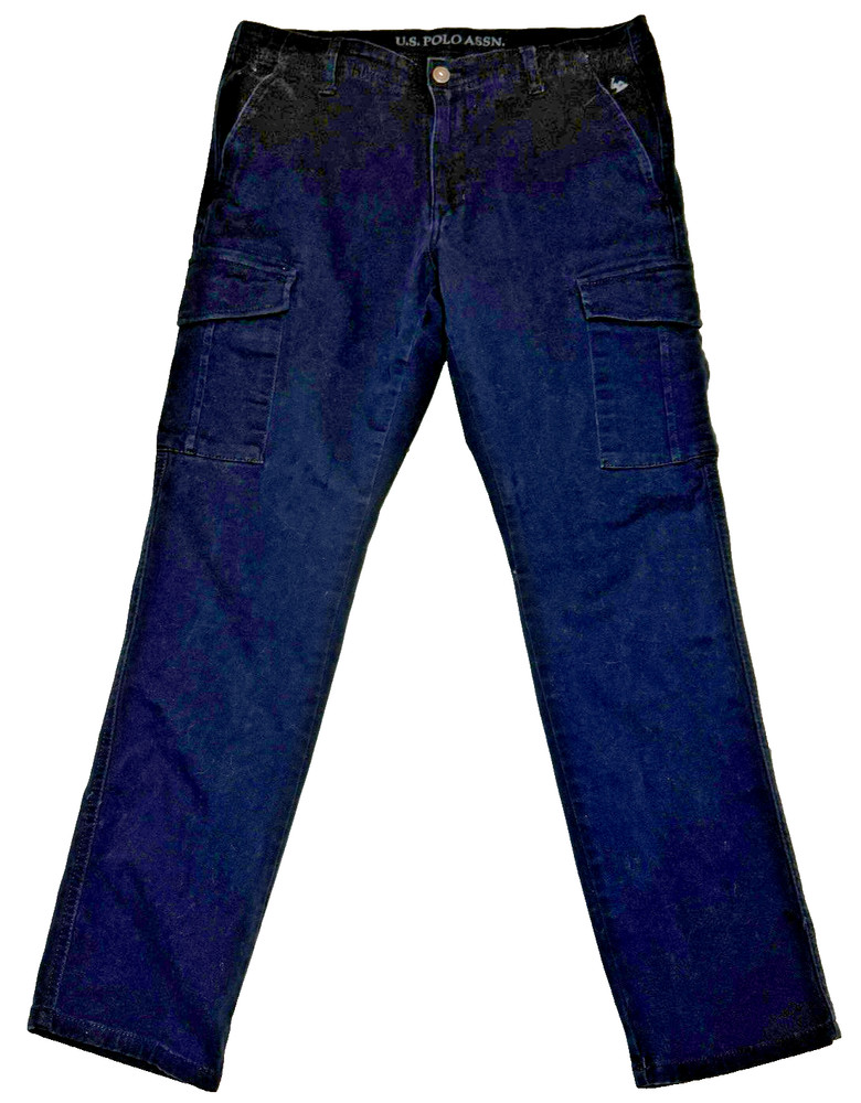 Vintage Polo Ralph Lauren Cargo Pants 33x30 Military Style – Navy Blue