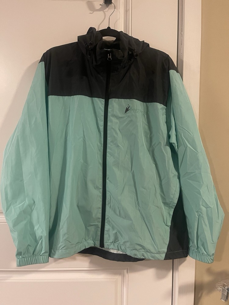 Frogg Toggs Rain Jacket Mens L / XL Teal Green Full Zip Coat Windbreaker