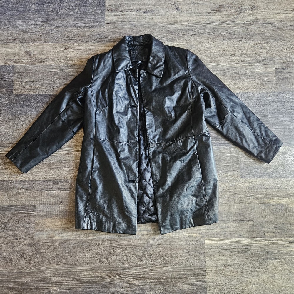 Kathy Ireland Womens Jacket Large Genuine Leather (missing one button/Available)