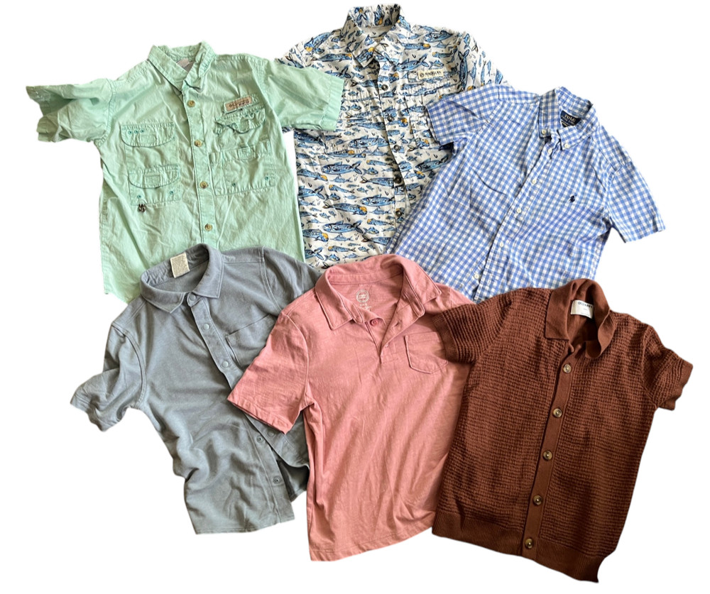 BOYS LOT SHIRTS TOPS Summer Short Sleeve RALPH LAUREN COLUMBIA OLD NAVY sz S 6-7