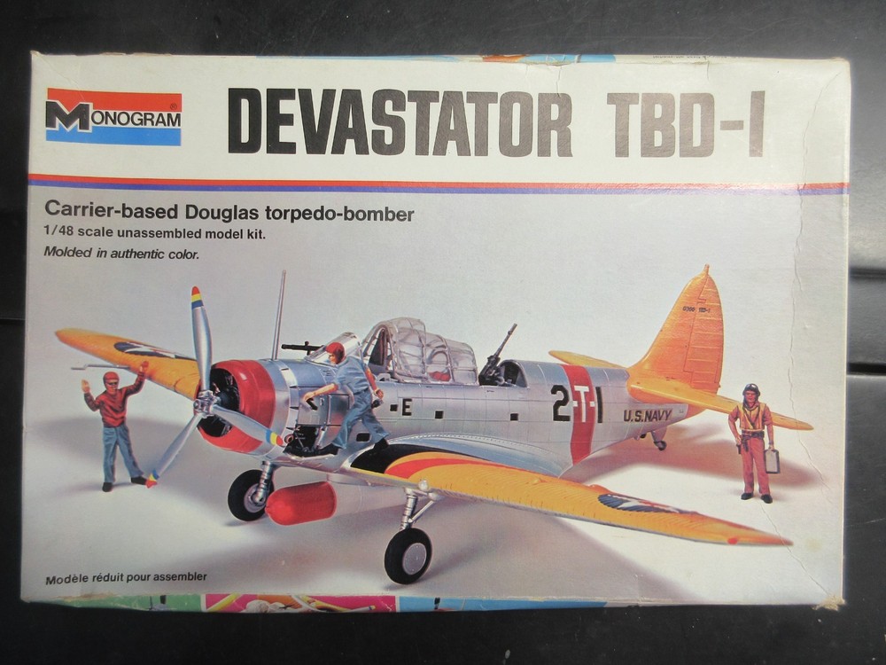 MONOGRAM 1/48 DOUGLAS TBD-1 DEVASTATOR torpedo bomber #7575 vintage 1974