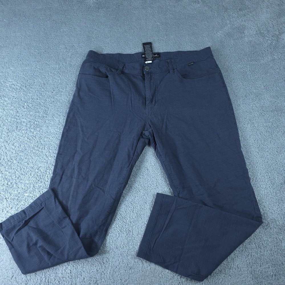 TravisMathew Chino Pants Mens 36x26 Blue Stretch 5 Pocket Casual Lightweight