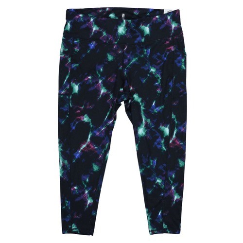 ID Ideology Womens Plus Size Celestial Sky Printed 7/8 Leggings Black 1X