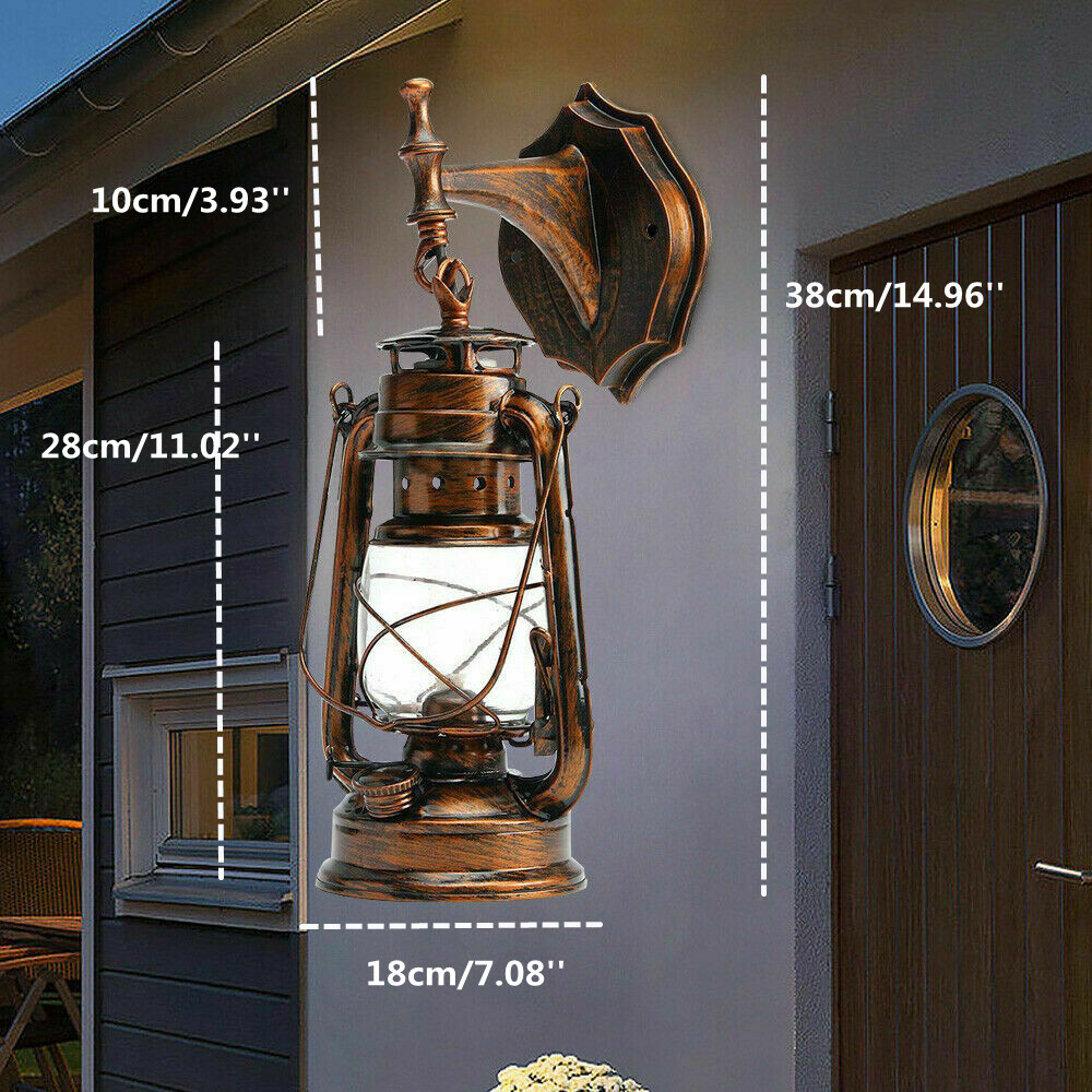 Wall Light Vintage Lantern Sconce Porch Hanging Lamp Fixture Outdoor Bronze NEW