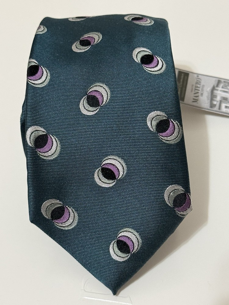Daniel Cremieux Mantero Print Collection In Green , Italy Silk Tie
