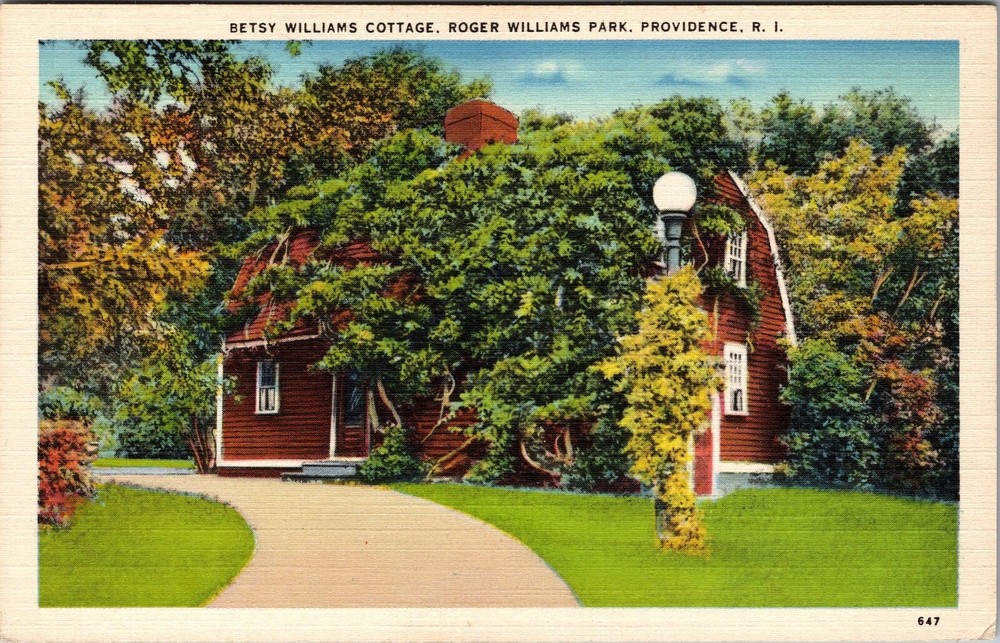 Providence RI-Rhode Island, Betsy Williams Cottage, Vintage Postcard