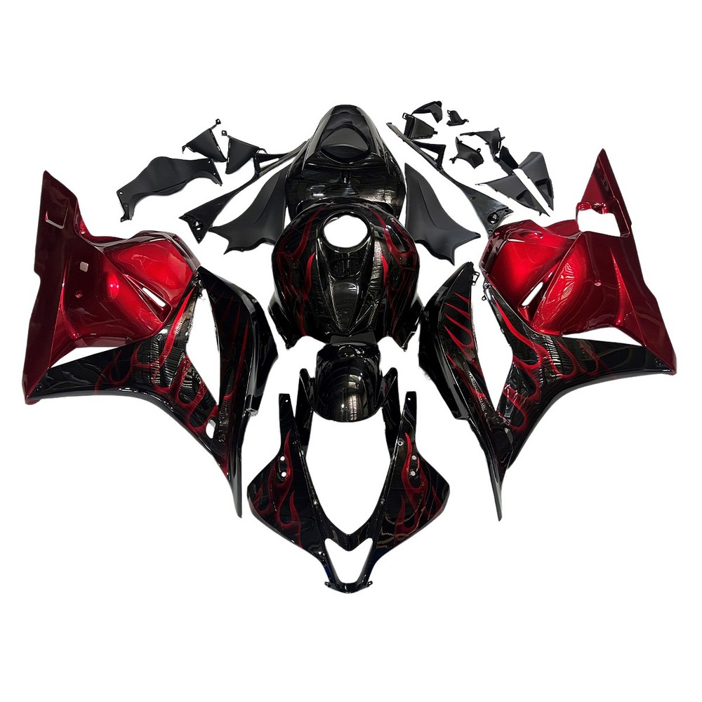 ABS Black Red Flame Fairing Kit for Honda 2009-2012 CBR600RR 10 11 12 Bodywork