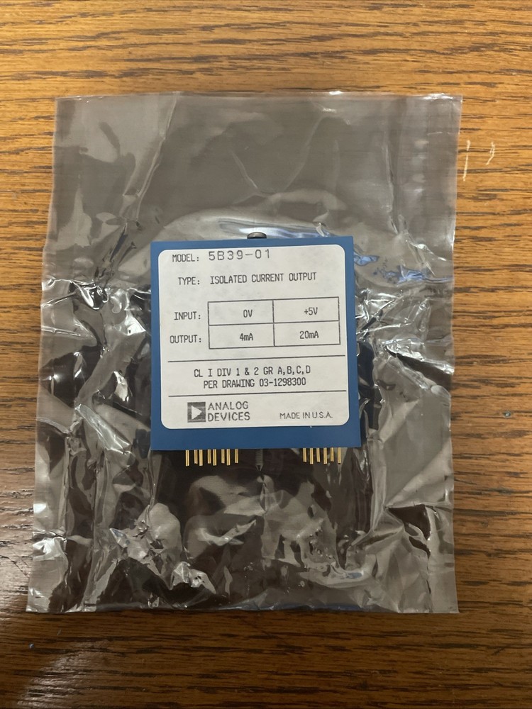 Analog Devices 5B39-01 Isolated Current Output Module 0-5V Input to 4-20mA - New