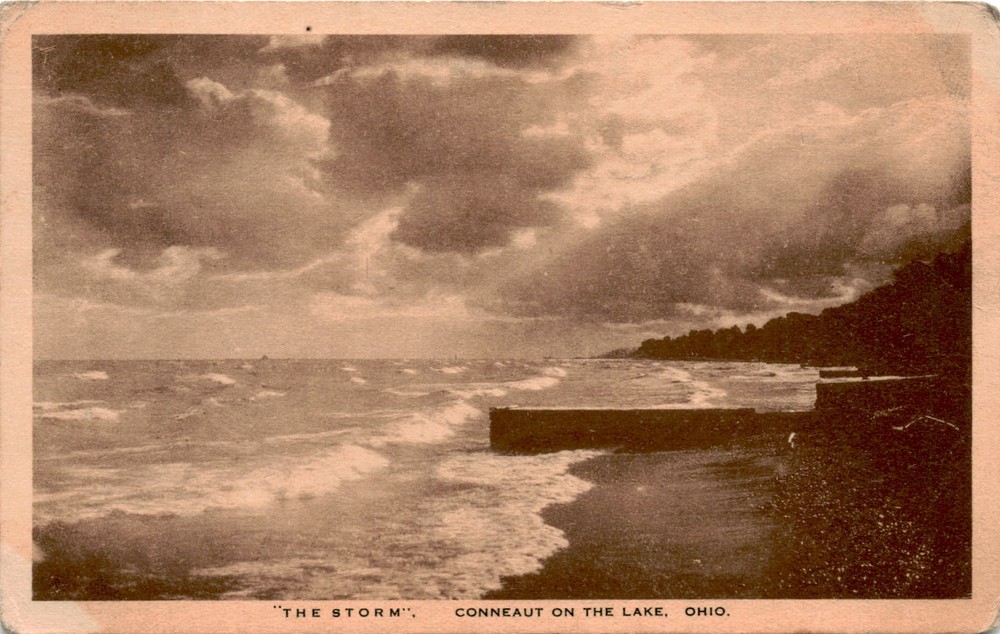 THE STORM, CONNEAUT ON THE LAKE, OHIO, HAINES PHOTO CO Postcard