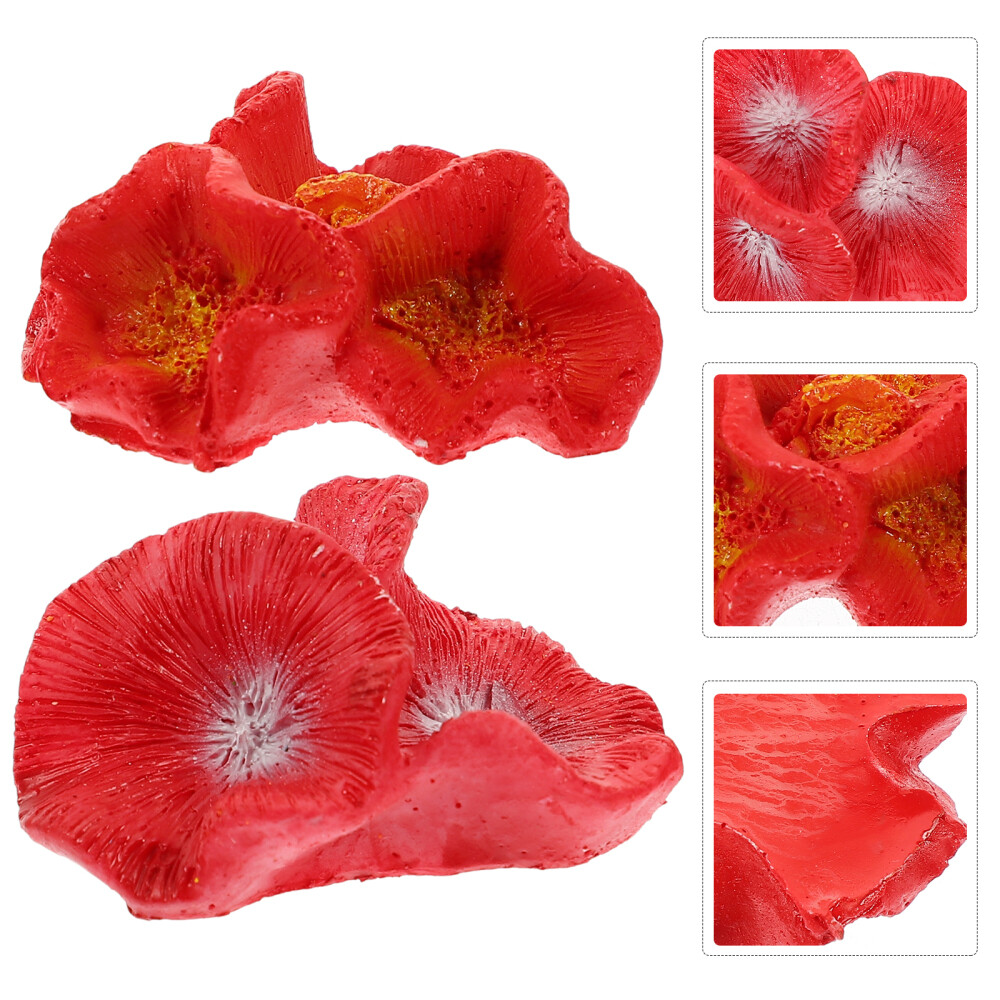 2 Pcs Mini Artificial Corals Fake Large Fish Tank Landscaping