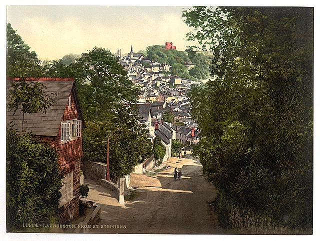 Photo:Launceston from St. Stephens,Cornwall,England,c1895