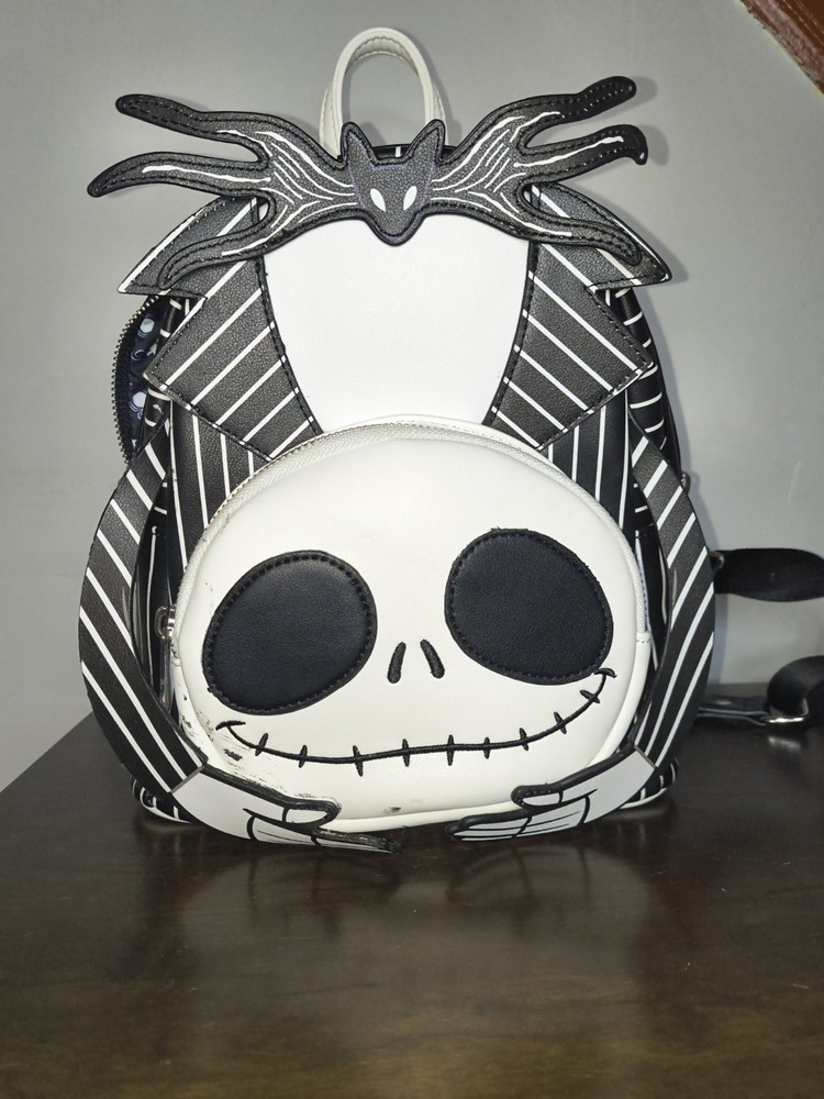 Women's Girls Loungefly Disney  Jack Skellington Mini Backpack Purse Handbag