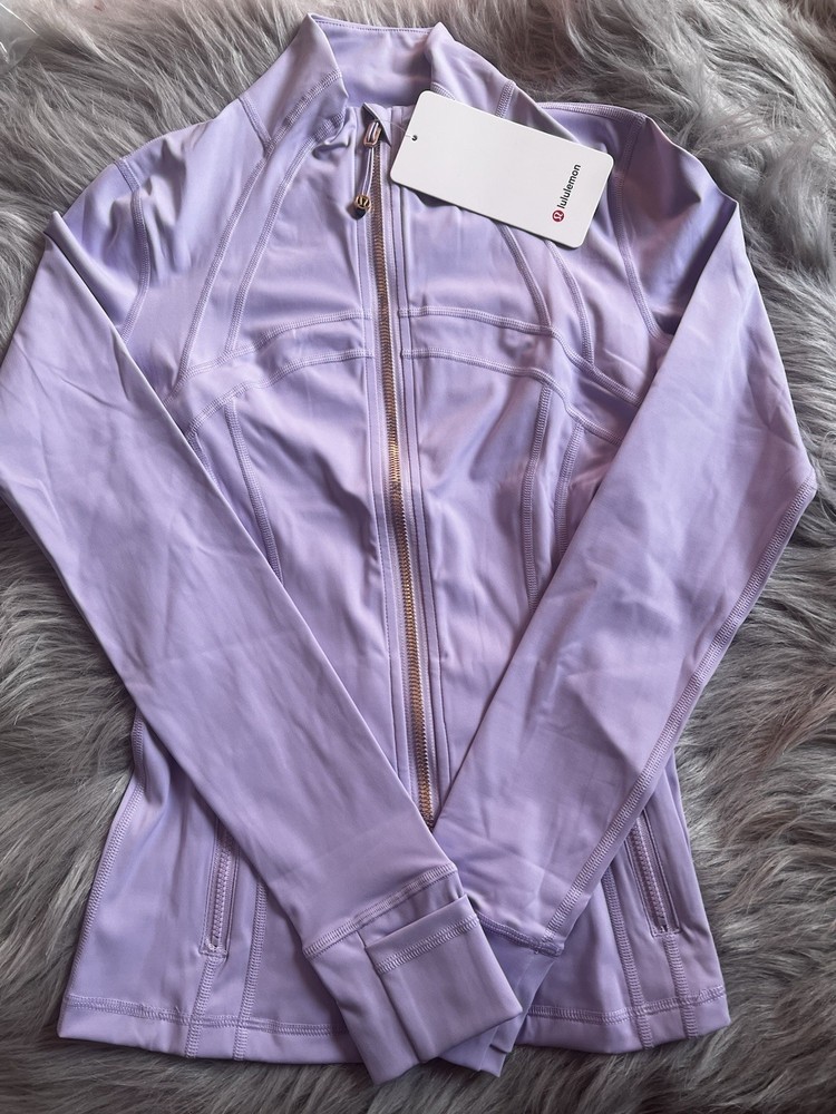 Lululemon Define Jacket Lavender Size 4 Full Zip Stretch gold zipper
