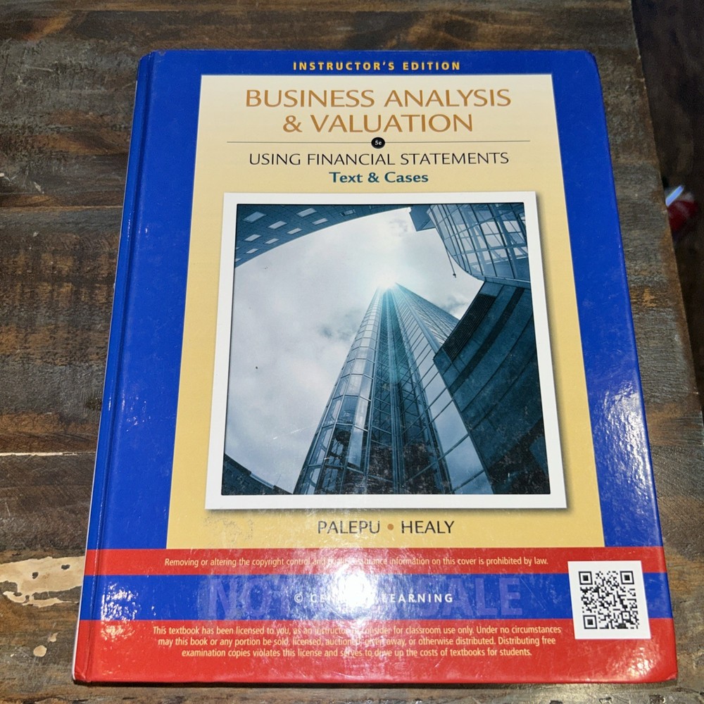 Instructors edit Business Analysis and Valuation: - Hardcover, by Palepu Krishna