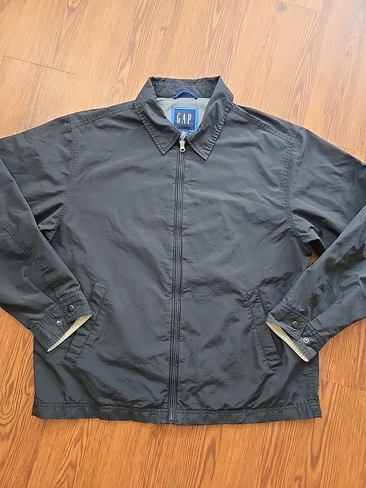 Vintage GAP Harrington Full Zipper Jacket Sz Large Men's Black Mint Condition