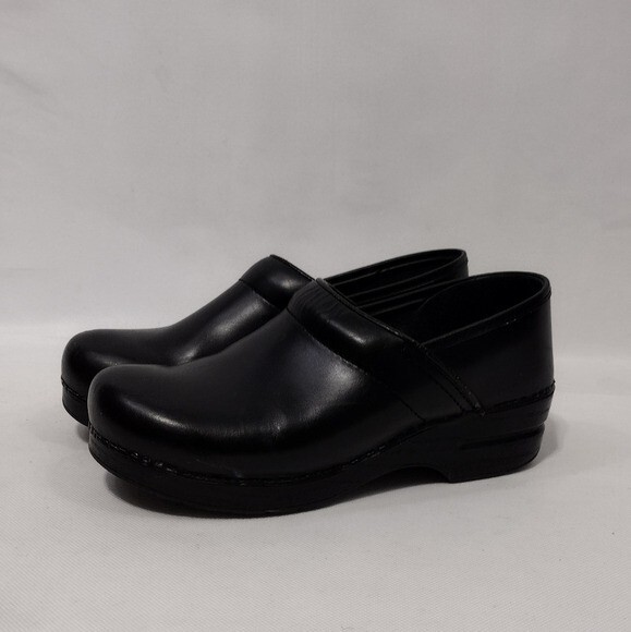 Dansko Classic Slip On Clogs Comfort Shoes Women's 40 Black Leather Work