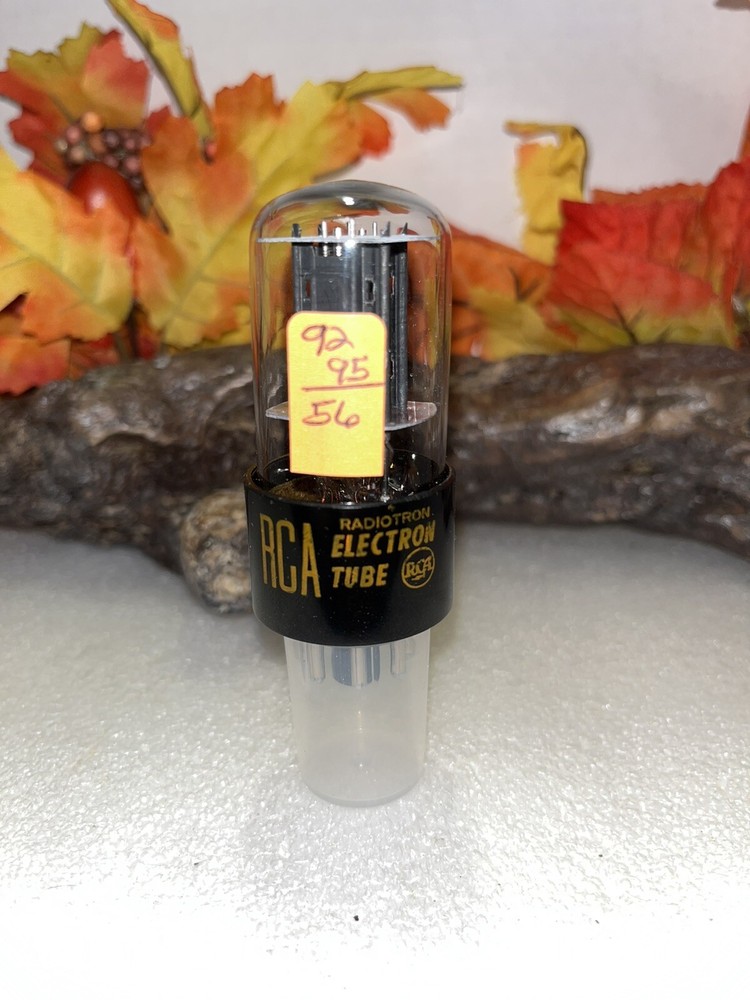 RCA 6SN7GT Vacuum Tube Offset Black Plates Bottom D Getter Tested Excellent